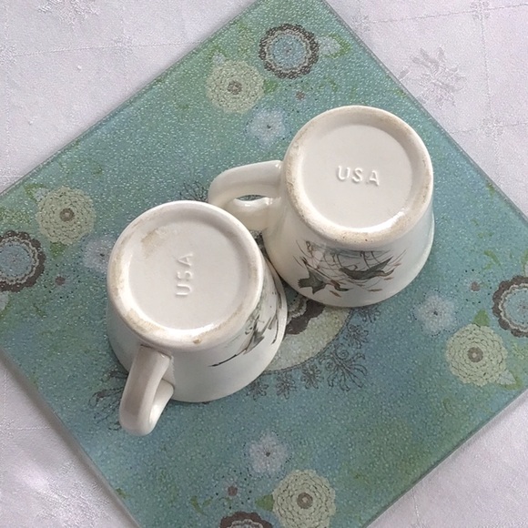 🦆 Mid-Century Pair 60s 70s Ceramic Ducks and Geese Coffee Mugs - Picture 2 of 5